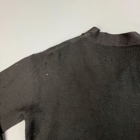 Vtg Wool 50s Revere Yellow K Varsity Cardigan Sweater Men Large Letterman Black - Picture 9 of 11